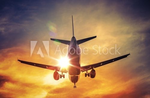 Fototapeta Airplane and the Sun
