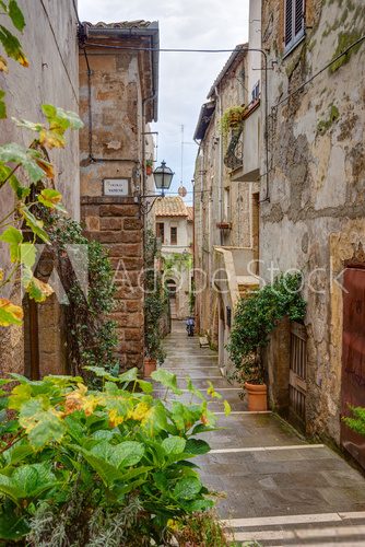 Fototapeta Alley in old town Pitigliano Tuscany Italy