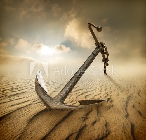 Fototapeta Anchor in desert