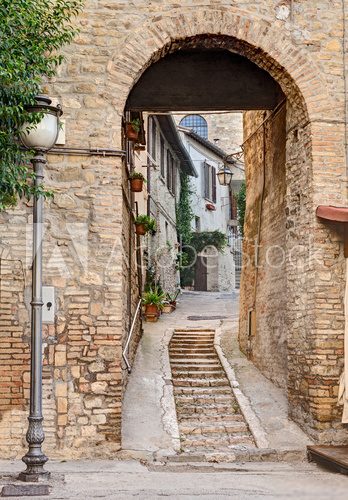 Fototapeta ancient alley in Bevagna, Italy