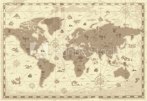 Fototapeta Ancient World map