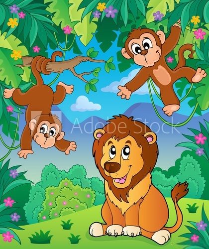 Fototapeta Animals in jungle topic image 6