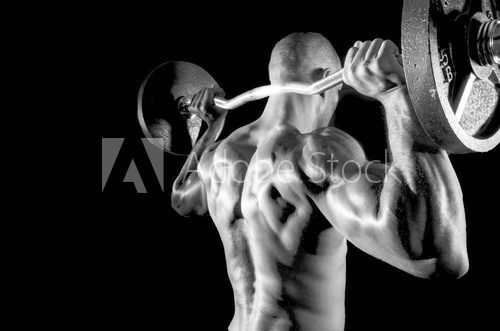 Fototapeta back view shoulder press