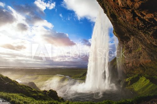 Fototapeta beautiful amazing landscape from Iceland, Seljandafoss waterfall