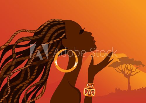 Fototapeta  Beautiful black woman.African woman.