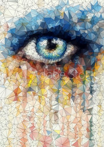Fototapeta beautiful eye in geometric styling abstract geometric background
