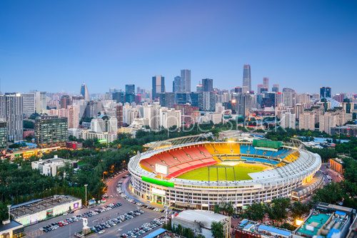 Fototapeta Beijing, China Cityscape Overlooking Workers Stadium