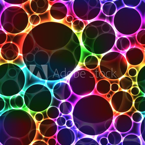 Fototapeta Black bubbles on colorful background