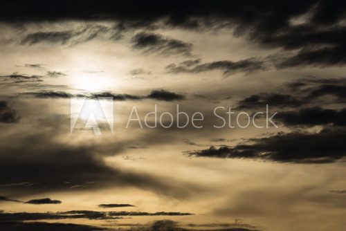 Fototapeta black cloud in darkness sky, night sky of halloween background