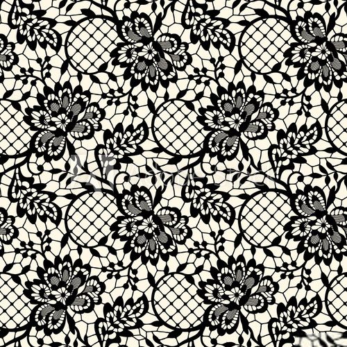 Fototapeta Black Lace Seamless Pattern