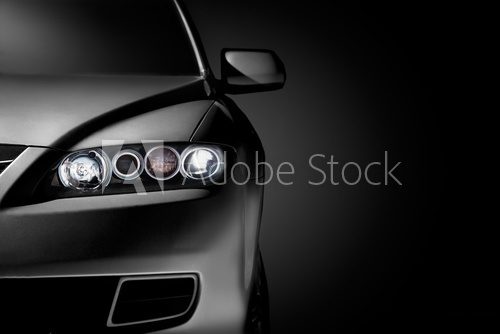 Fototapeta Black modern car closeup
