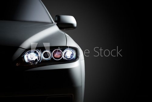 Fototapeta Black modern car closeup
