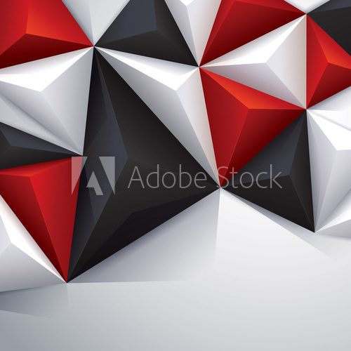 Fototapeta Black, red and white geometric background.