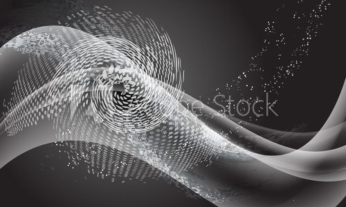 Fototapeta Black vector abstract background with transparent waves