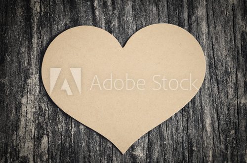 Fototapeta Blank brown paper with heart shape