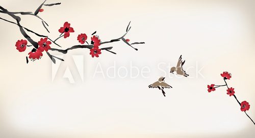 Fototapeta blossom painting