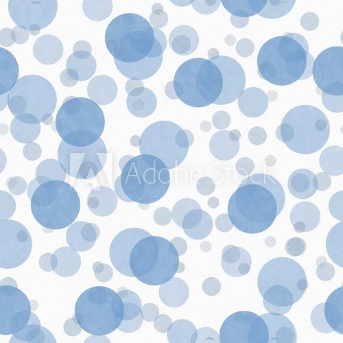 Fototapeta Blue and White Transparent Polka Dot Tile Pattern Repeat Backgro