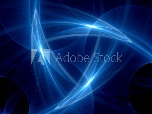 Fototapeta Blue glowing curves in space