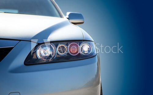 Fototapeta blue modern car closeup