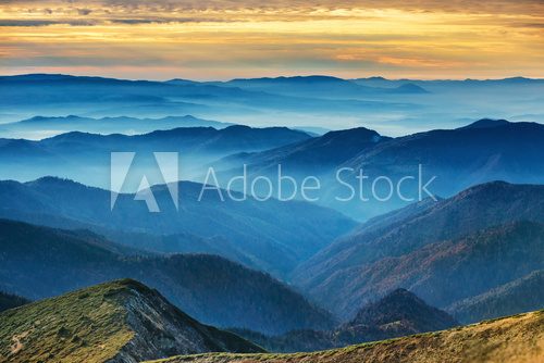 Fototapeta Blue mountains and hills