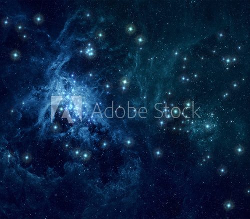 Fototapeta Blue nebula stars background