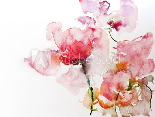 Fototapeta blumen aquarell papier