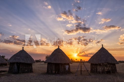 Fototapeta Boma Sunset - Tanzania