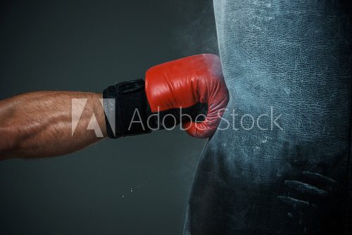 Fototapeta Boxing training and Punching bag