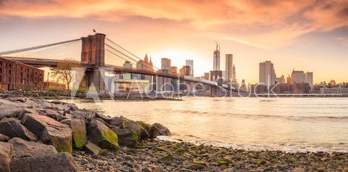 Fototapeta Brooklyn Bridge at sunset
