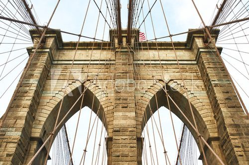 Fototapeta Brooklyn bridge pillar, New York City