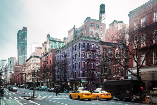 Fototapeta Buildings and streets of Upper West Site of Manhattan, New York
