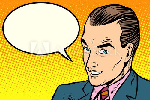 Fototapeta businessman says comic book bubble