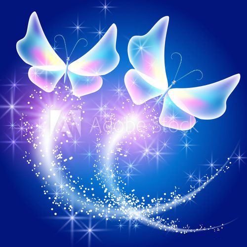 Fototapeta Butterfly and glowing salute