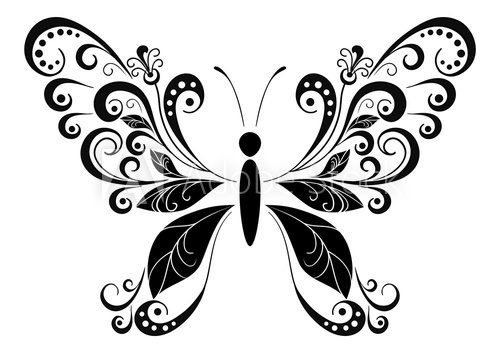 Fototapeta Butterfly Black Pictogram