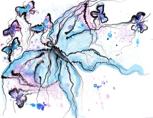 Fototapeta butterfly in watercolor