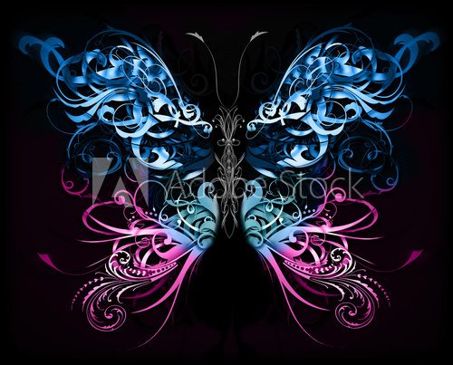 Fototapeta butterfly made of flourish abstract shapes
