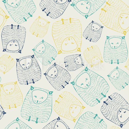 Fototapeta Cats seamless pattern. Animal background. Vector illustration