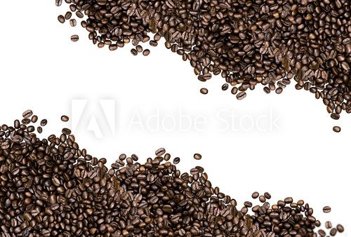 Fototapeta Coffee beans on white background