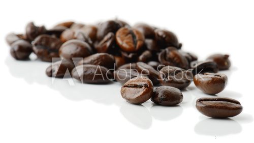 Fototapeta coffee grains isolated on white