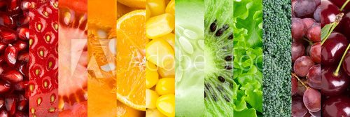 Fototapeta Collection with different fruits and vegetables