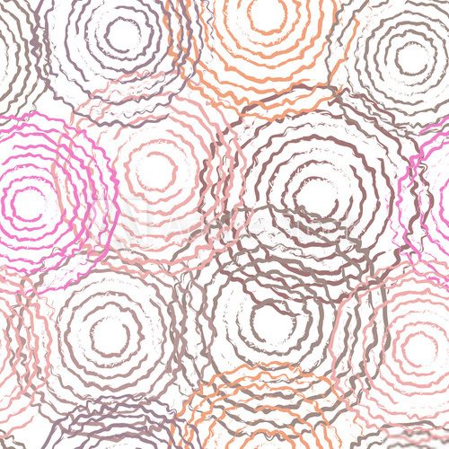 Fototapeta Colored tree rings. Drawing circle. Seamless pattern