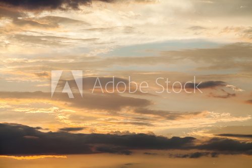 Fototapeta colorful dramatic sky with cloud at sunset