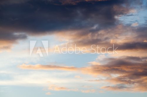 Fototapeta colorful dramatic sky with cloud at sunset