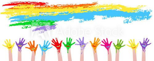 Fototapeta colorful hands
