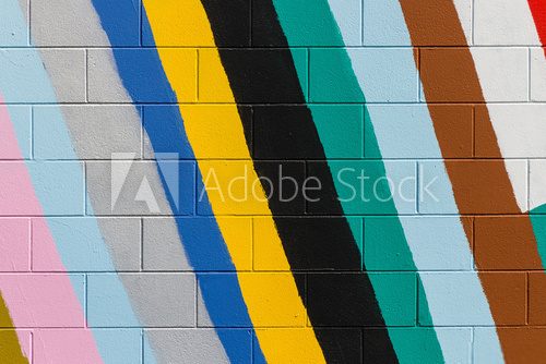 Fototapeta colorful stripes painted on wall