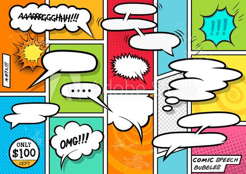 Fototapeta Comic Book Speech Bubbles