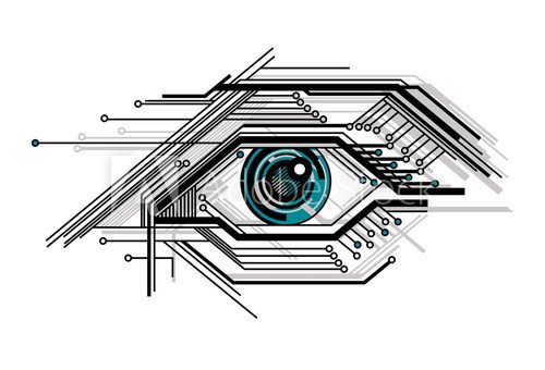Fototapeta conceptual tech stylized eye