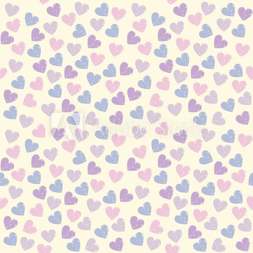 Fototapeta Cute endless pattern with colorful hearts