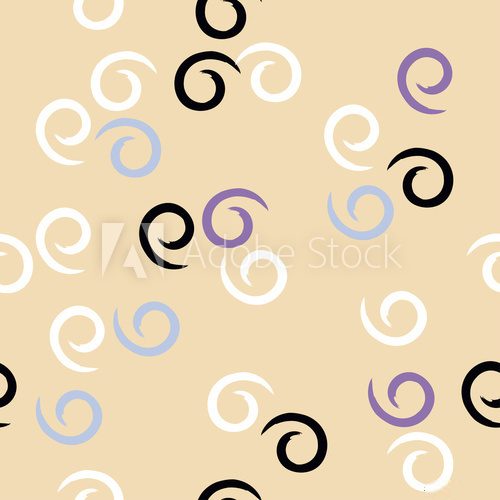 Fototapeta Cute vector seamless pattern . Swirl, brush strokes.  Endless texture can be used for printing onto fabric or paper