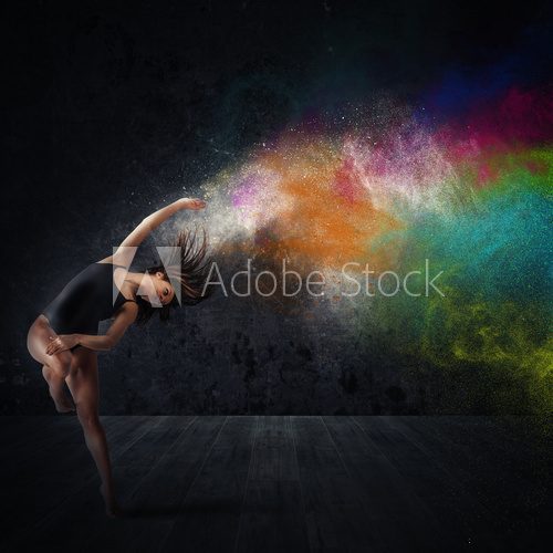 Fototapeta Dance with colored pigments